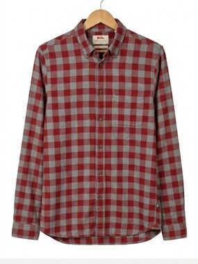 Fjallraven Red and Gray Checkered Ovik Shirt